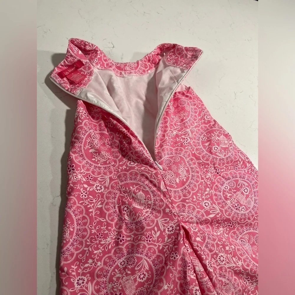 Lilly Wicket Pink and White Lined Cotton Dress Size 5
